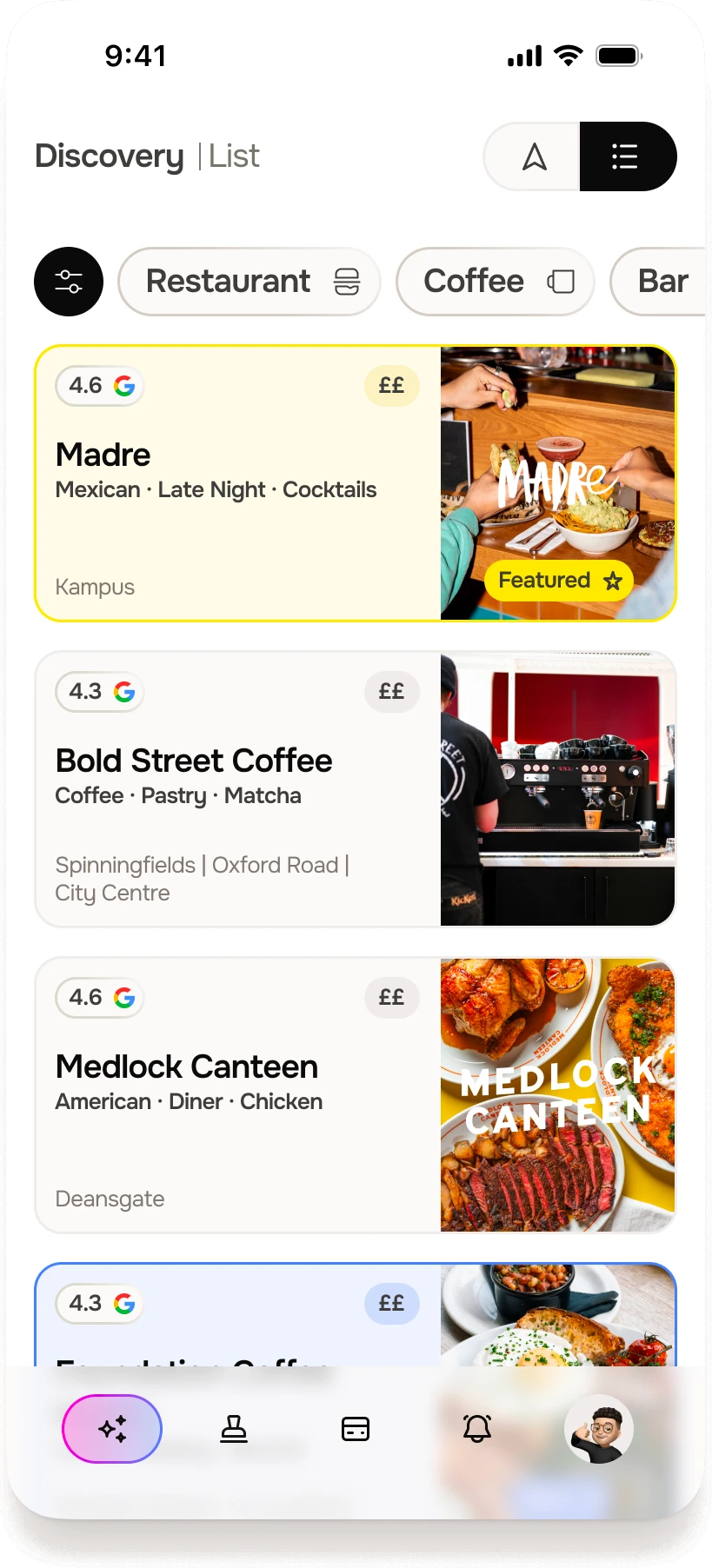 Discovery as a list: Madre, Bold Street Coffee and Medlock Canteen